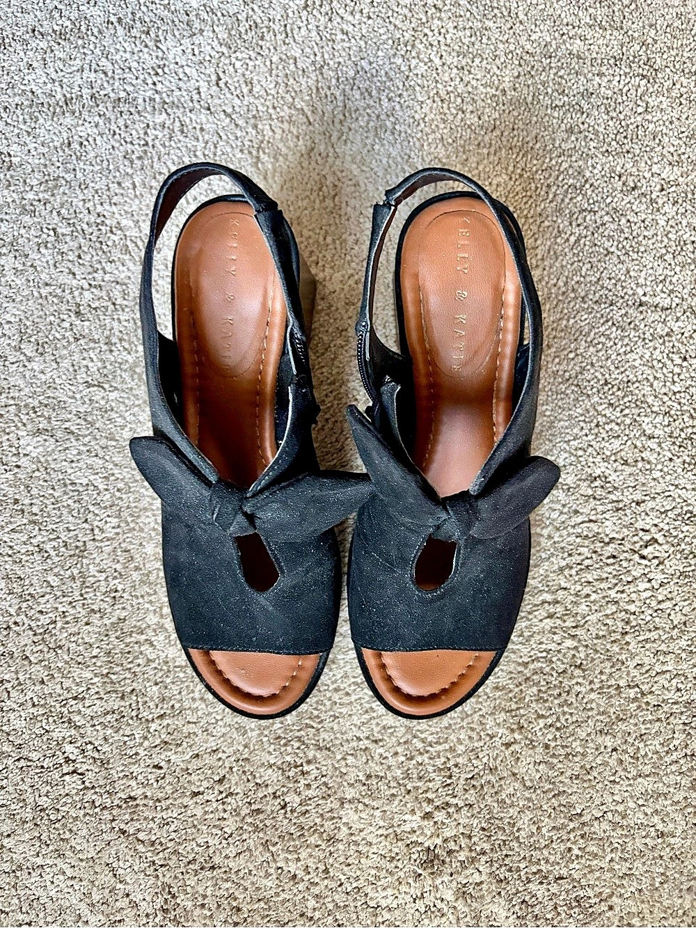 Kelly & Katie Black Bow Slingback Heels